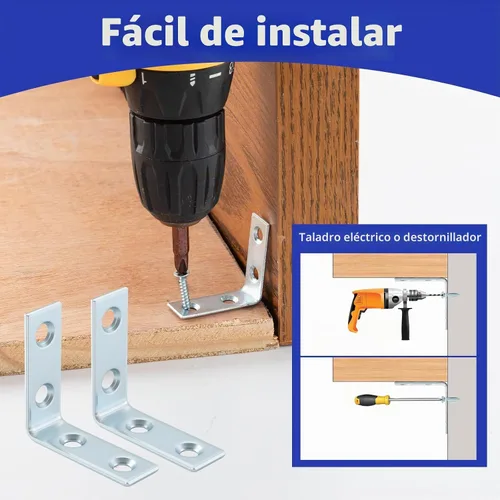 Vista 5 de HOME MASTER HARDWARE Soportes de 1.5 pulgadas en L, paquete de 40 soportes zinc