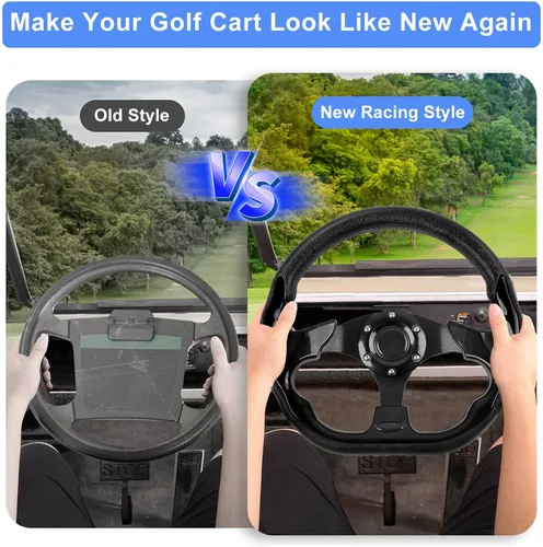 Vista 3 de Volante para carrito de golf, compatible con EZGO TXT RXV, Club Car DS Precedent Tempo, Yamaha G2-G29 para la mayoría de los carritos de golf
