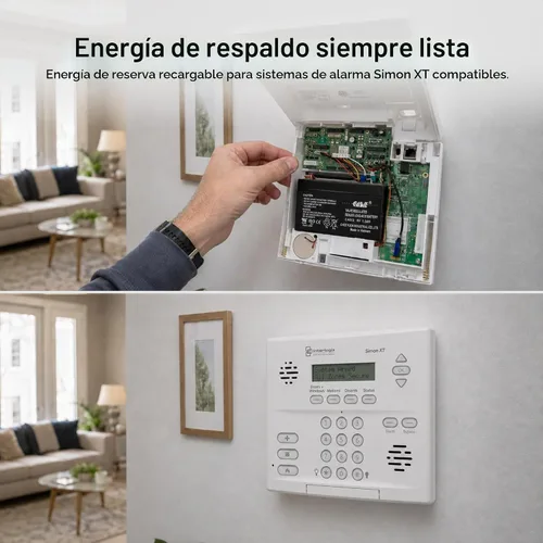 Vista 2 de Casil - Batería de repuesto SLA/AGM de 6 V, 1,3 Ah, sin mantenimiento, compatible con paneles GE Interlogix 60-914, Simon 3 y Simon XT
