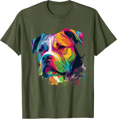 Vista 25 de Colorful American Bulldog American Bully Men Women T-Shirt Asphalt Grey
