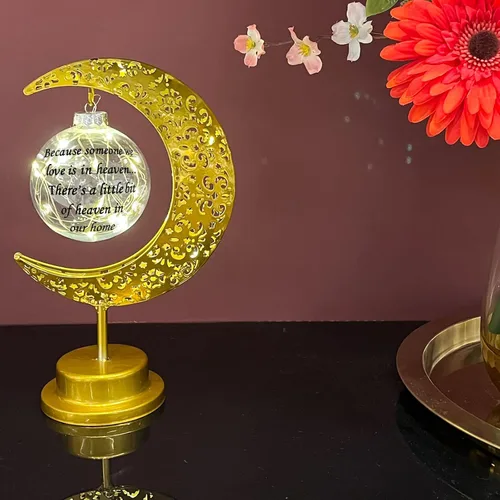 Vista 8 de Linterna de simpatía - Recuerdo de luna por la pérdida de un ser querido; regalo de duelo en honor a la madre, padre - Condolencias funerarias