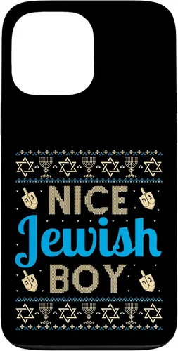 Vista 24 de Nice Jewish Boy Ugly Hanukkah Sweater Funny Jewish Chanukkah Case for iPhone 16