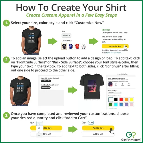 Vista 3 de GotPrint Hombres Camisetas personalizadas, Camisa personalizada, Personalizar su propio diseño camiseta, Imagen personalizada Camiseta, Camisa