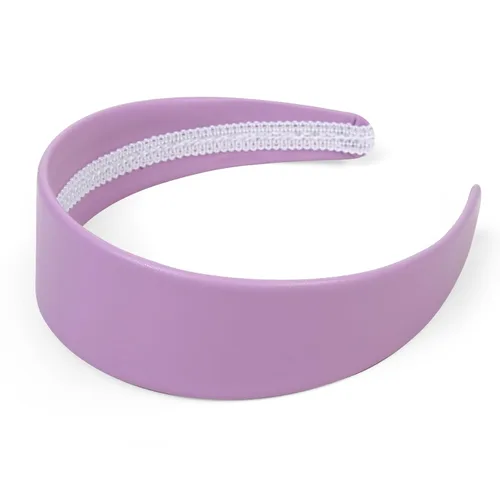 Vista 3 de Diademas moradas para mujer, de 2 pulgadas de ancho, banda gruesa de piel sintética color lavanda para mujeres y niñas, banda de plástico duro