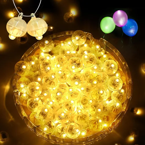 Vista 16 de 50 mini luces LED, globos de luz LED para decoraciones de fiesta, luces de fiesta de neón para linterna de papel, huevos de Pascua, fiesta de Rojo