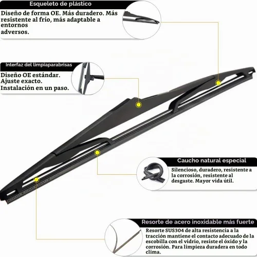Vista 4 de Reemplazo de la cuchilla del brazo del limpiaparabrisas trasero para Jeep Wrangler JK 2007-2017