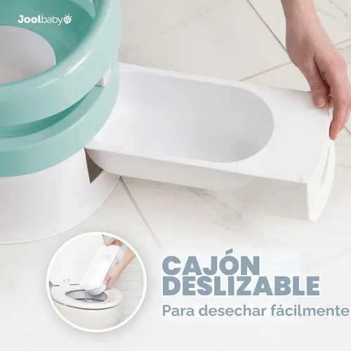 Vista 4 de Jool Baby Silla Orinal para Entrenamiento de Baño de Niños Pequeños - Protector contra Salpicaduras y Soporte para la Espalda (Aqua)