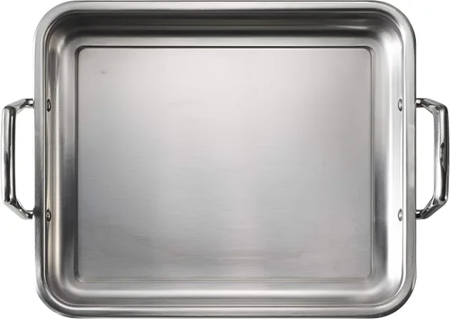 Vista 3 de Tramontina Bandeja para Asar de Acero Inoxidable de 13.5 Pulgadas con Rejilla, Asador de Pavo para Horno, Apto para Lavavajillas, Hecho en Brasil