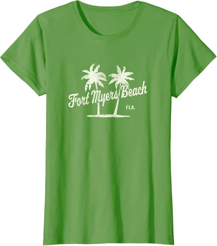 Vista 4 de Fort Myers Beach Florida Vintage 70s Palm Trees Graphic T-Shirt