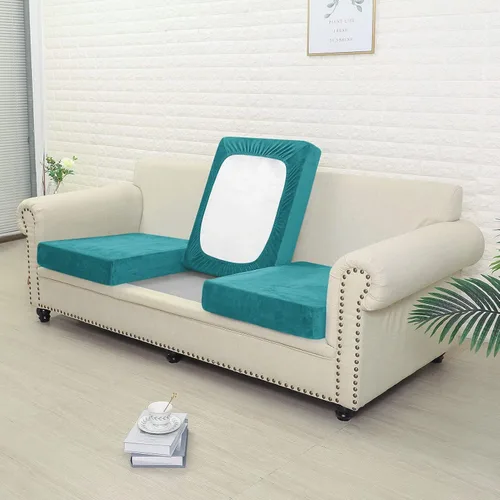 Vista 6 de Jonuiony Funda universal para sofá resistente al desgaste, fundas de terciopelo elástico para cojines separados para sofá, fundas de sofá