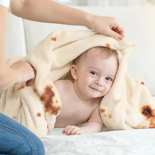 Vista 7 de SeaRoomy Manta Burrito para Bebé, Manta Envolvente de Tortilla para Bebé, Mantas Suaves y Redondas de Burrito Tortilla para Niños y Niñas Recién