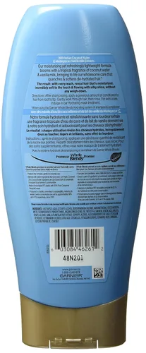 Vista 2 de Garnier Acondicionador Whole Blends con agua de coco y extractos de leche de vainilla, 12.5 onzas líquidas