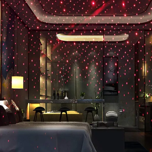 Vista 6 de Lámpara USB de Noche, Proyector de Estrellas, Luz Nocturna Ajustable, Luces Interiores Románticas en Rojo para Auto, Luces de Techo Portátiles