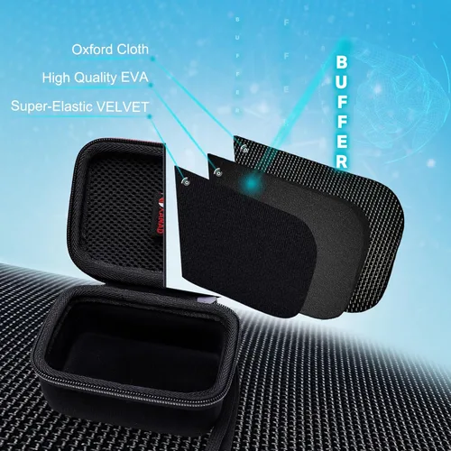 Vista 3 de XANAD - Carcasa rígida compatible con altavoces JBL Go 4 / GO 5 / Go 3 Ultra, color negro