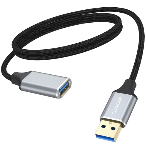 Vista 9 de Cable de extensión USB corto de 6 pulgadas, cable extensor USB A 3.0 macho a hembra trenzado compatible con unidad flash, impresora, cámara, ratón