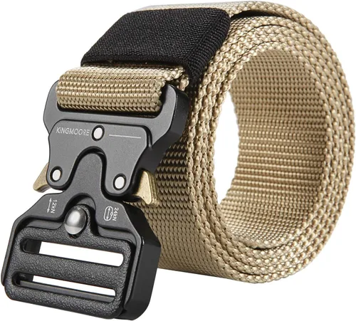 Vista 6 de KingMoore Cinturón táctico para hombre, correa resistente, ajustable, estilo militar, cinturones de nailon