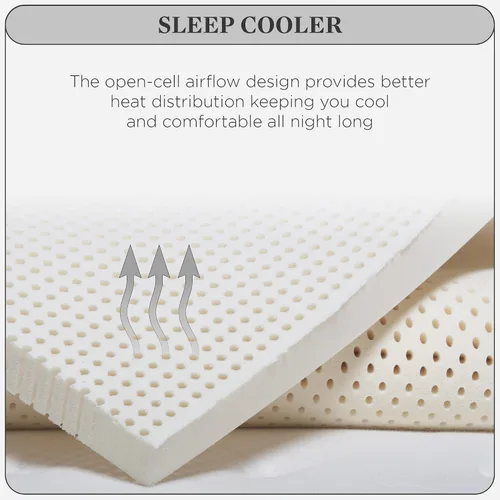 Vista 4 de PlushBeds Cubrecolchón mediano de 3 pulgadas Látex orgánico Fabricado en los Estados Unidos Comodidad de lujo Alivio relajante del punto