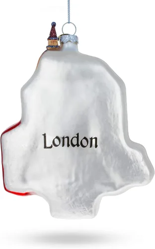 Vista 2 de London Attractions, Reino Unido Adorno de Navidad de cristal