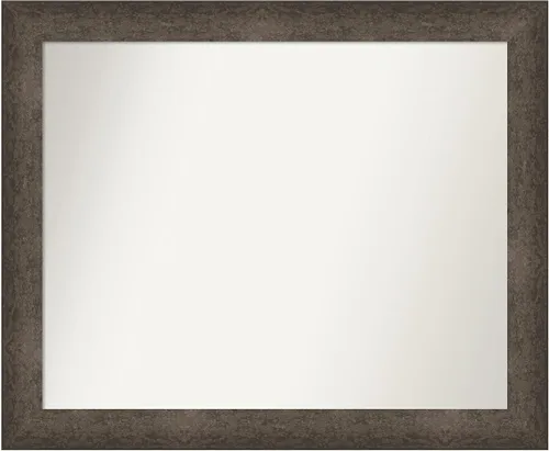 Vista 185 de Amanti Art Espejo de pared personalizado no biselado (25 x 25 pulgadas), marco de bronce acentuado, varios tamaños personalizados, espejo de baño