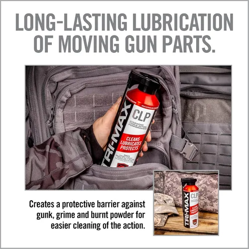 Vista 2 de Real Avid Tri-Max - Aceite de limpieza de pistola CLP de 12 onzas, spray limpiador de pistolas de larga duración con boquilla de dos posiciones