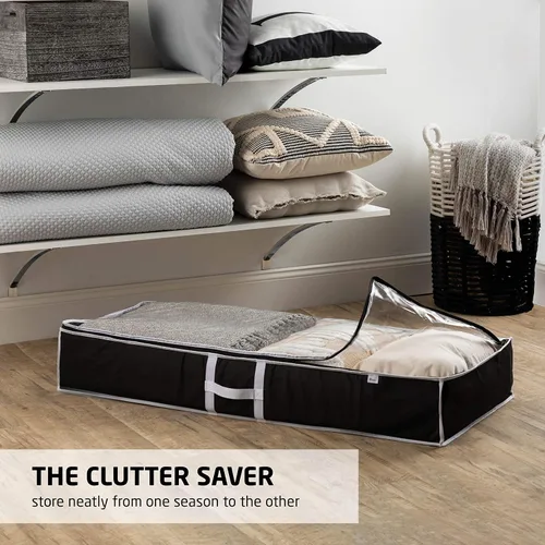 Vista 3 de ZOBER - Bolsa de almacenamiento para guardar debajo de la cama Negro