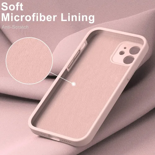 Vista 4 de DEENAKIN Funda de silicona compatible con iPhone 12 con protector de pantalla, mejora la protección de la cámara, funda protectora suave y flexible