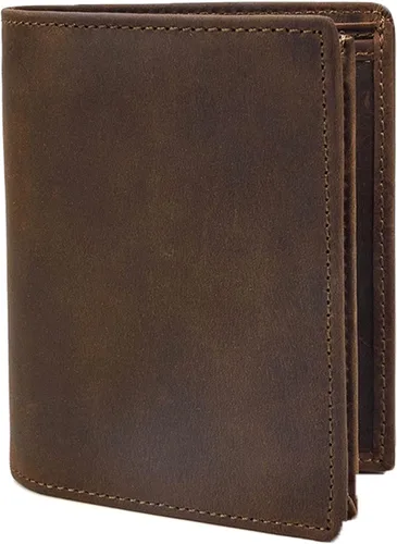 Vista 2 de Billetera de cuero para hombre, billetera plegable duradera para mujer, con múltiples ranuras para tarjetas, bolsillo para monedas, para tarjetas