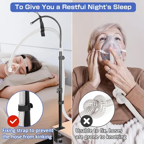 Vista 6 de IKSTAR Soporte de manguera CPAP para cama, colgador retráctil de tubo de manguera CPAP, dura 10 años, sin enredos, prevención de bloqueos, mantiene