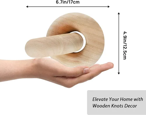 Vista 8 de Decoración de cadena de madera, cadena decorativa de 2 eslabones tallada a mano, decoración de nudo de madera bohemia para estantería, escritorio