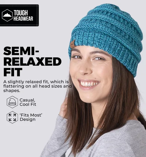 Vista 22 de Gorro de punto para mujer, cálido y suave, elástico, para clima frío de Tough Headwear
