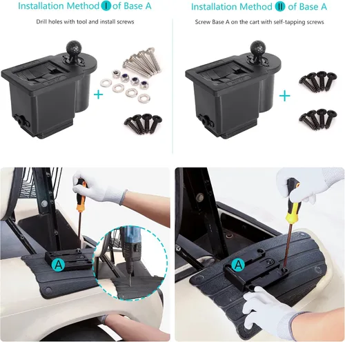 Vista 6 de 10L0L Limpiador de cabeza de palo de golf y pelota de golf 2 en 1 con soporte universal extraíble, se adapta a los modelos EZGO TXT RXV y Club Car