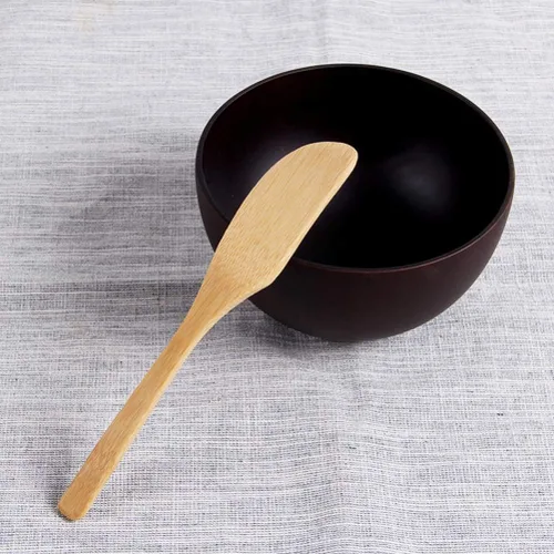 Vista 5 de Cuchillo de mantequilla de madera natural, espátula, herramienta de cocina de bambú, panadería, pastel, mermelada, mantequilla esparcidora