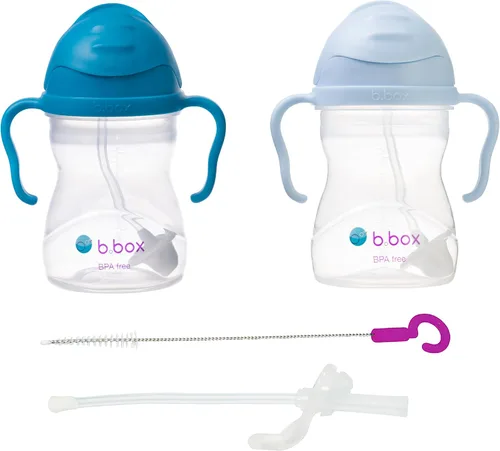 Vista 27 de b.box Vaso para beber con popote abatible, bebe desde cualquier ángulo, popote pesado, a prueba de derrames, a prueba de fugas y de fácil agarre