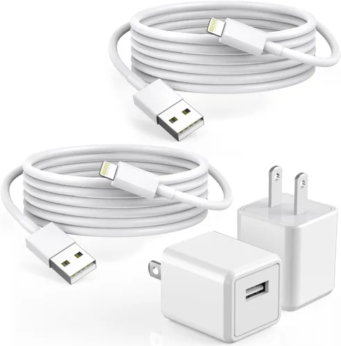 Vista 5 de Cargador para iPhone, [certificado Apple MFi] Paquete de 2 cables Lightning de carga rápida para iPhone, cable de sincronización de datos