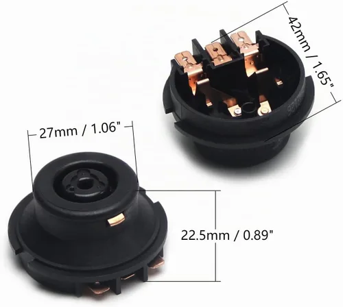 Vista 2 de Fielect Conector eléctrico del acoplador de la base de la caldera de 2 uds, punta de control de temperatura, zócalo de base superior negro 220V