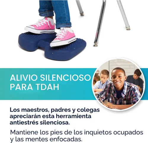 Vista 3 de Bouncy Bands Wiggle Feet, Azul Oscuro, 1 Paquete – Cojín Sensorial para Pies Facilita Silenciosamente el Movimiento para Ayudar a Mejorar