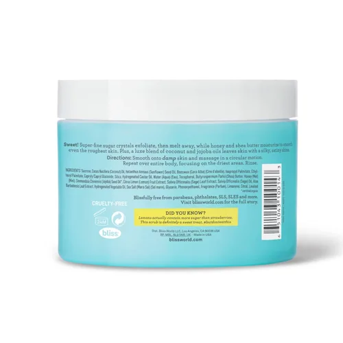 Vista 2 de Bliss Satin-Skin - Esmalte corporal – Limón y salvia – Exfoliante corporal con manteca de karité y aceite de coco – 8.5 onzas – Cuidado de la piel