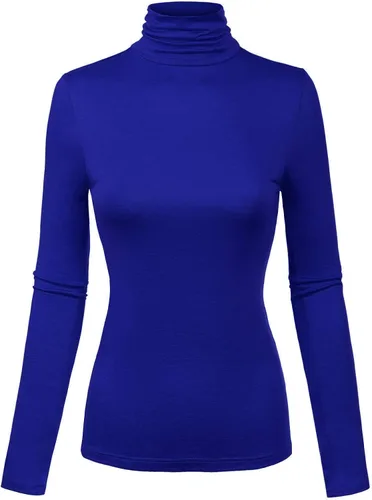 Vista 10 de MixMatchy Camisetas de manga larga delgadas y ligeras para mujer, cuello alto, capa base, camisetas activas