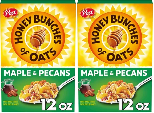 Vista 13 de Honey Bunches of Oats Cereal de desayuno de arce y nueces, hecho con racimos de granola, caja de 12 onzas
