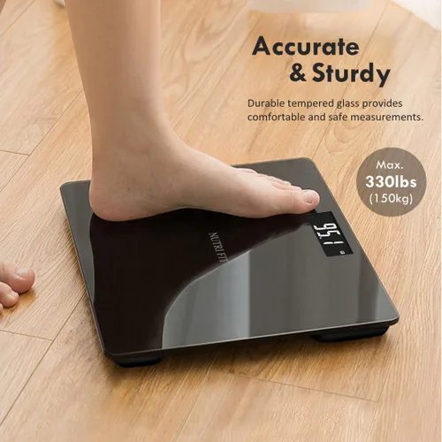 Vista 3 de NUTRI FIT Báscula digital de baño para peso corporal, báscula de baño para observar peso preciso con pantalla LCD grande, más precisa para uso