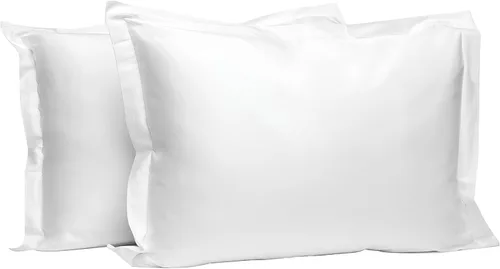 Vista 25 de Juego de 2 fundas de almohada de 100 % algodón puro, tamaño King, color plateado, lujosas fundas de almohada de algodón de fibra larga de 400 hilos