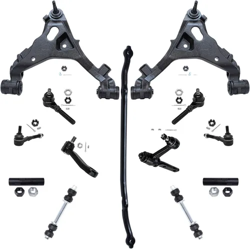 Vista 40 de Detroit Axle – 12 brazos de control superiores e inferiores delanteros con rótulas, barras de unión exteriores e interiores con topes, barras