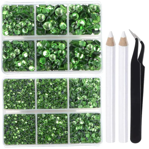 Vista 52 de LPBeads 10000 unidades de diamantes termoadhesivos SS6 amatista con parte trasera plana, gemas de diamantes de imitación de cristal redondas