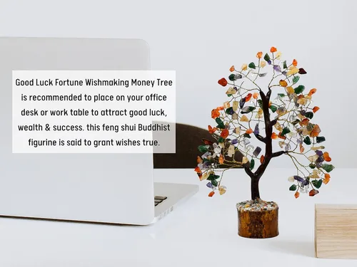 Vista 6 de Árbol de la vida con múltiples piedras preciosas naturales curativas de primera calidad, bonsái de Feng Shui, para decoración del hogar y la oficina