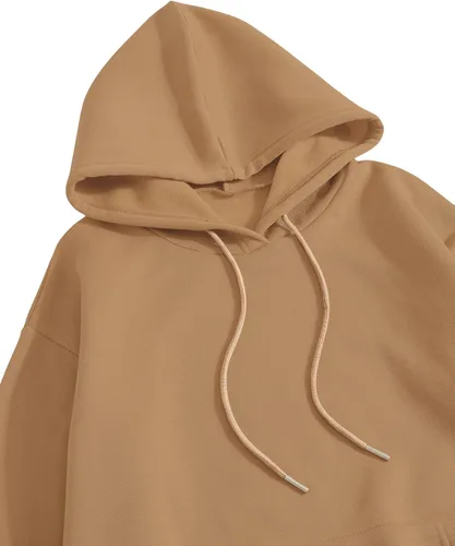 Vista 3 de SweatyRocks Sudadera con capucha de manga larga y hombros caídos para mujer