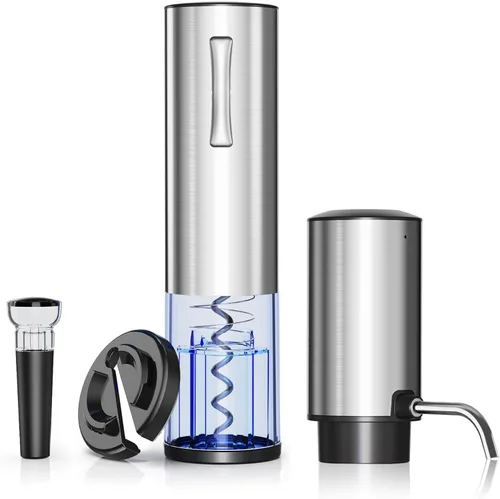 Vista 9 de Newise Abridor de Vino Eléctrico Recargable con Base de Carga y Cortador de Papel de Aluminio, Sacacorchos Automático para 60 Botellas, Regalo