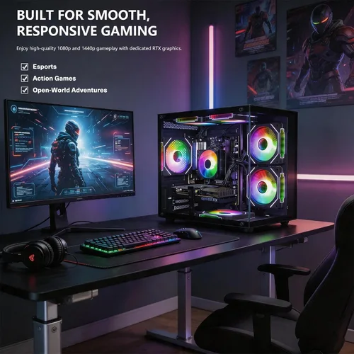 Vista 5 de PC para juegos preconstruida, RTX 3060 Ti 8GB, AMD Ryzen 7 5700X, 16 GB