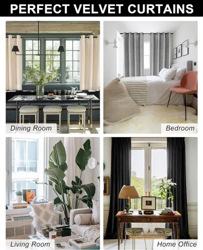 Vista 6 de SNITIE Cortinas de terciopelo de 84 pulgadas de largo con ojales, color verde militar, súper suaves, con aislamiento térmico y reducción de ruido