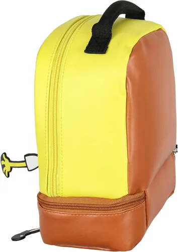 Vista 4 de INTIMO Nickelodeon Bob Esponja Pantalones Cuadrados Cara de Carácter Dual Compartimento Lonchera Bolsa de 9 pulgadas