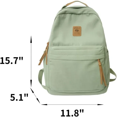 Vista 2 de Sumleno Preppy - Mochilas estéticas para mujeres y hombres, bonita mochila de viaje para laptop, mochila casual para mochilas universitarias, Negro